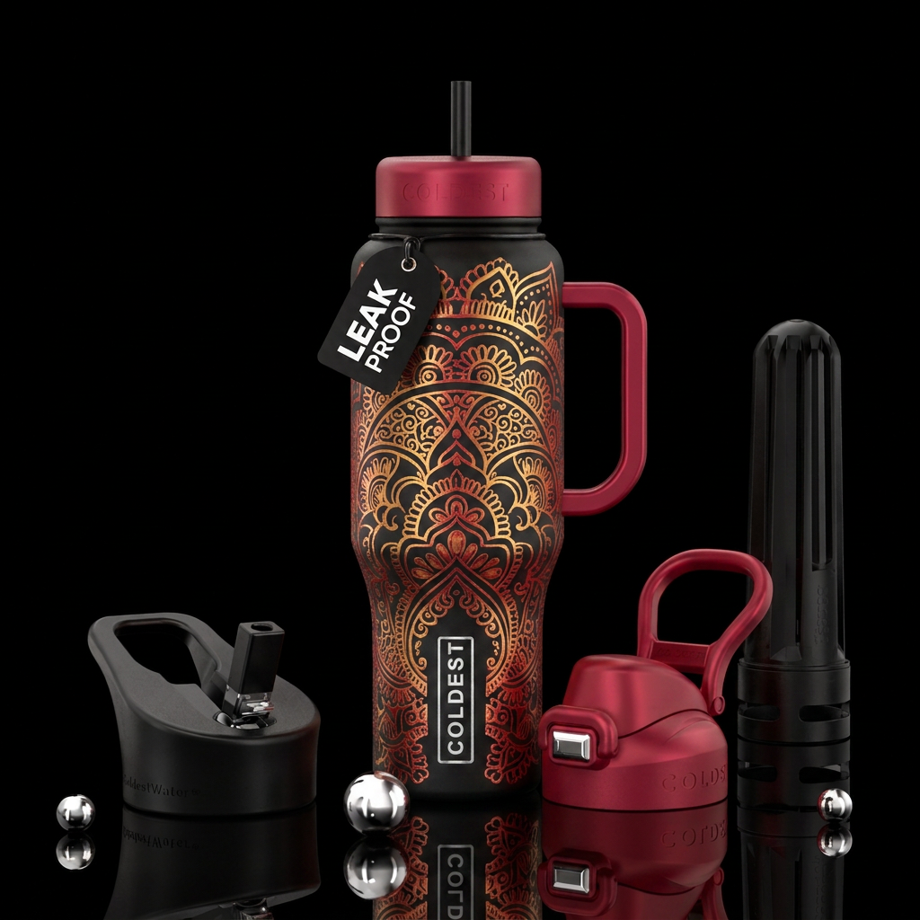 Henna water bottle design