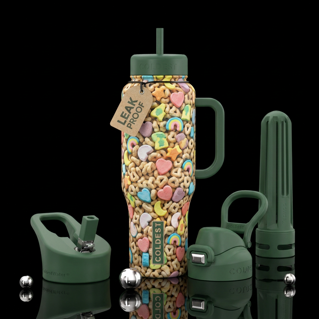 Lucky charms water bottle design