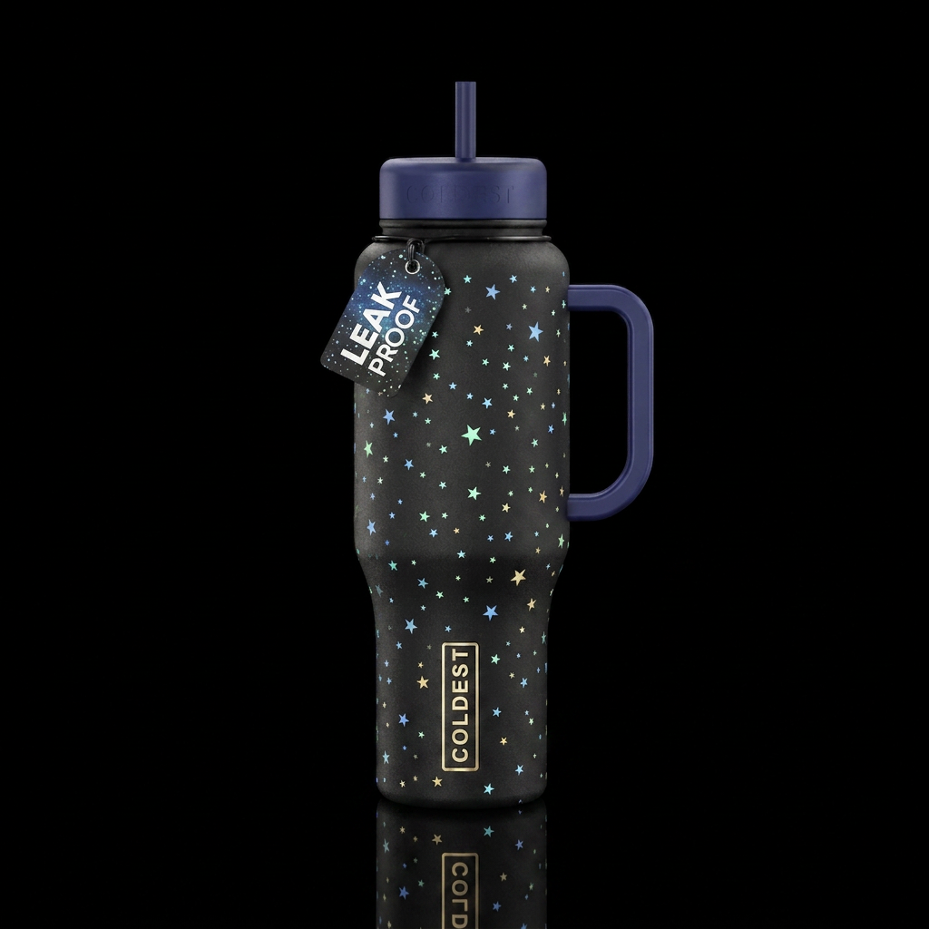 Glowie stars water bottle design