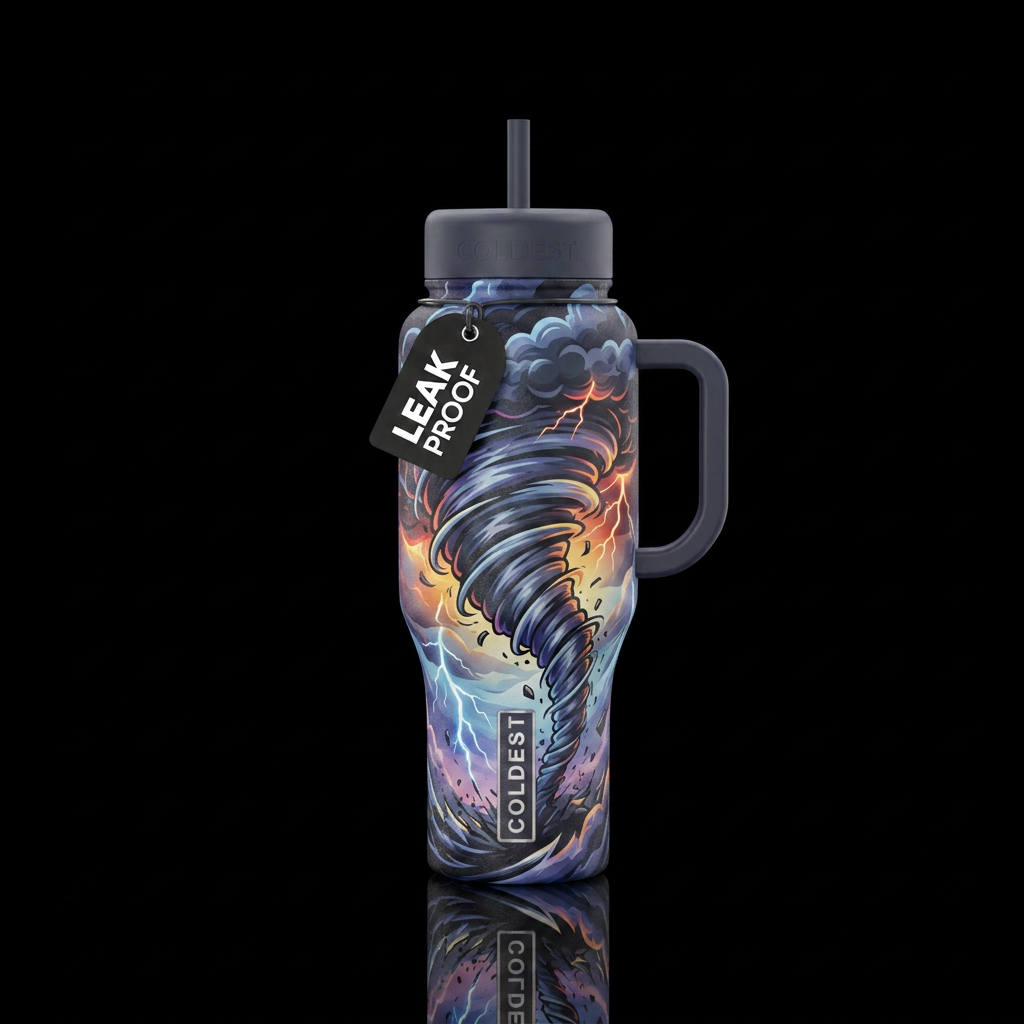 tornado storm inspired animation water bottle design