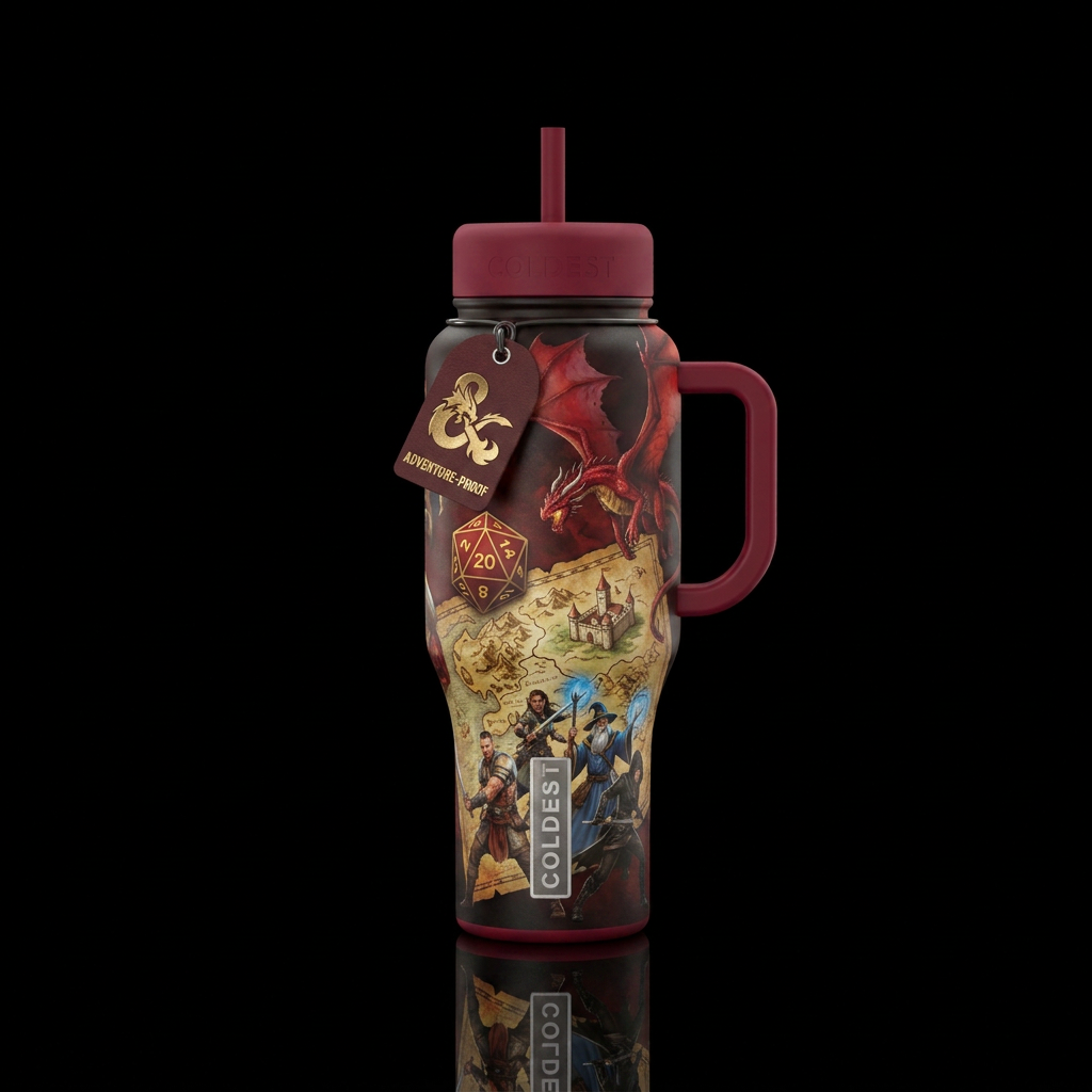 Dungeons and dragons water bottle design
