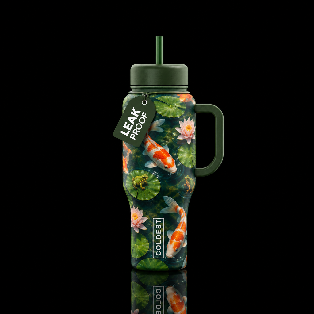 Koi love water bottle design