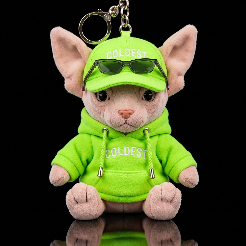 Hairless cat, neon water bottle design