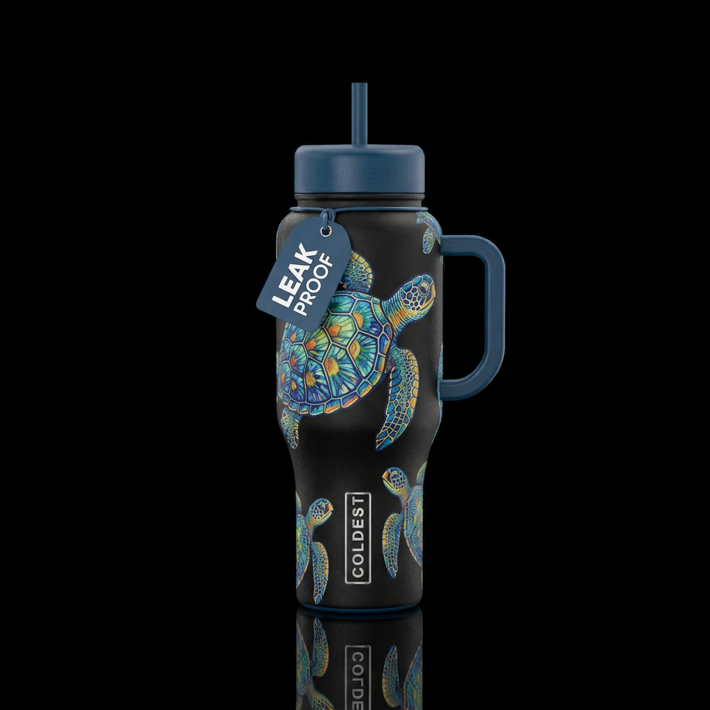 Sea turtle water bottle design