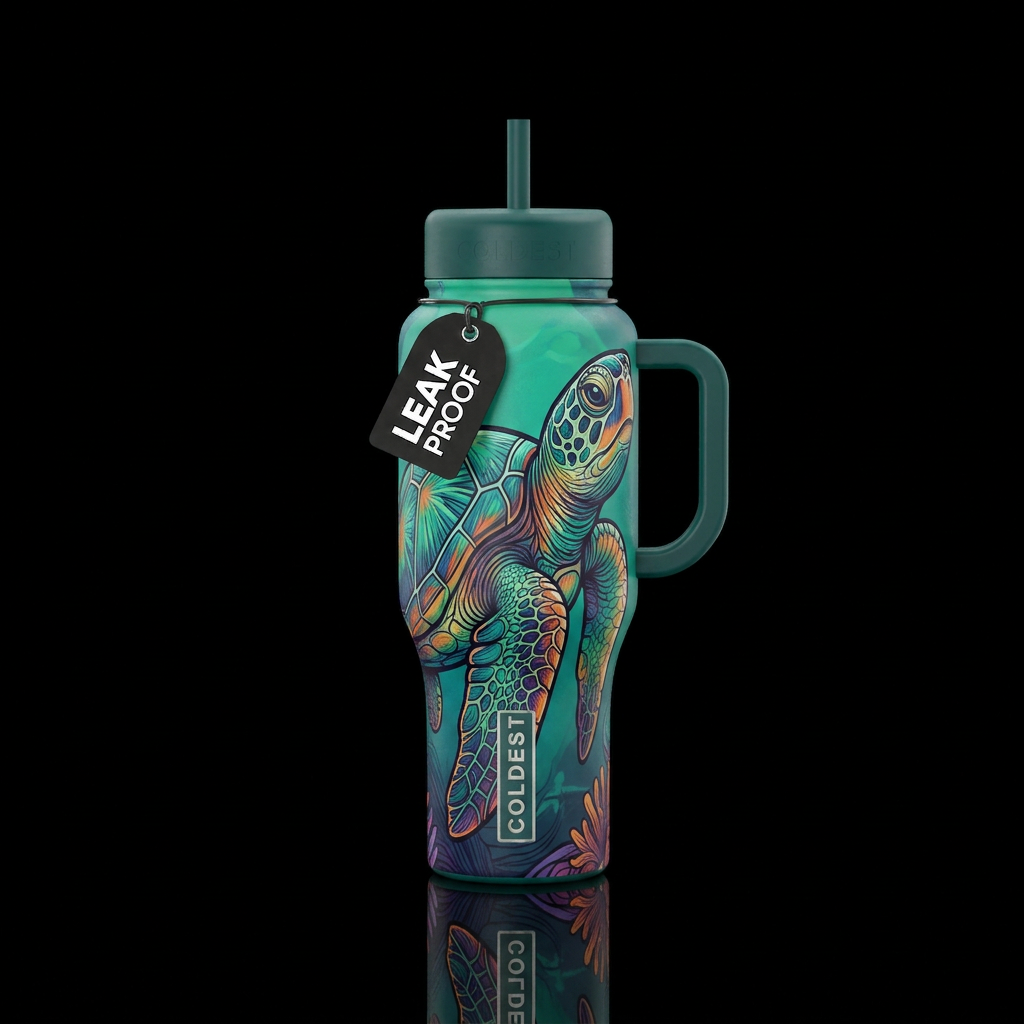 Sea turtle water bottle design