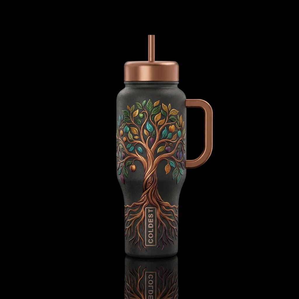 Tree of life water bottle design