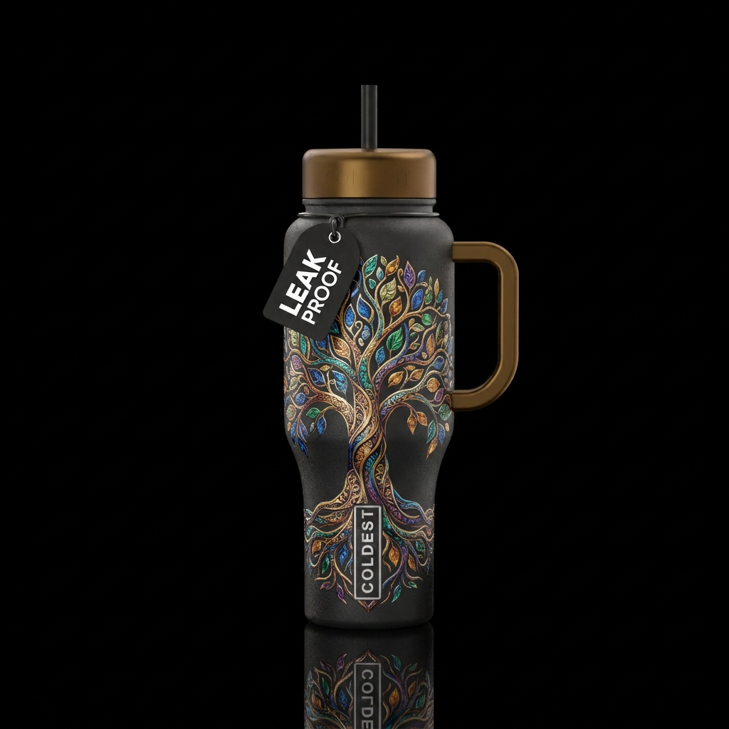 Tree of life water bottle design