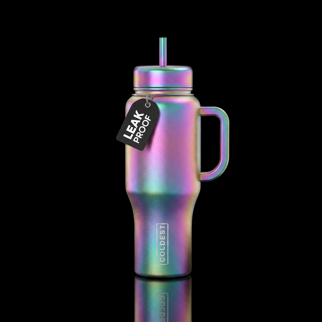 Rainbow opal water bottle design
