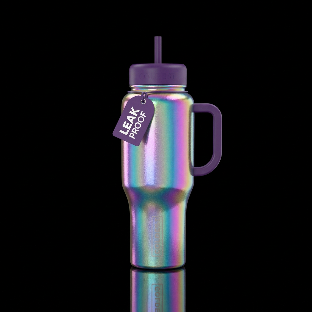 Rainbow opal water bottle design