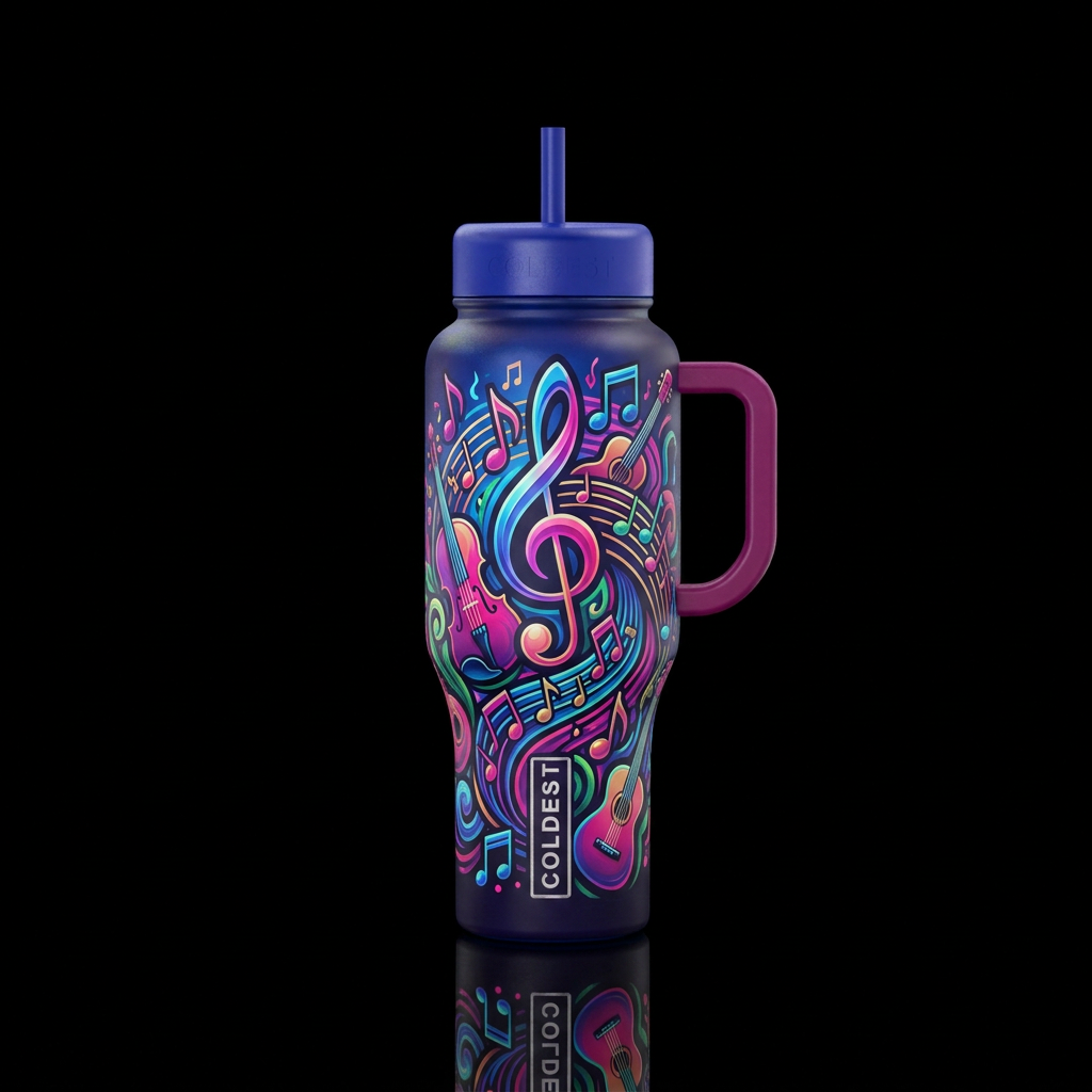 The sound of music water bottle design