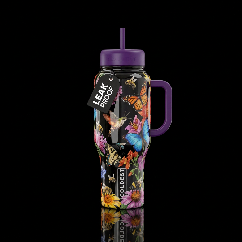 Nectar loving insects water bottle design