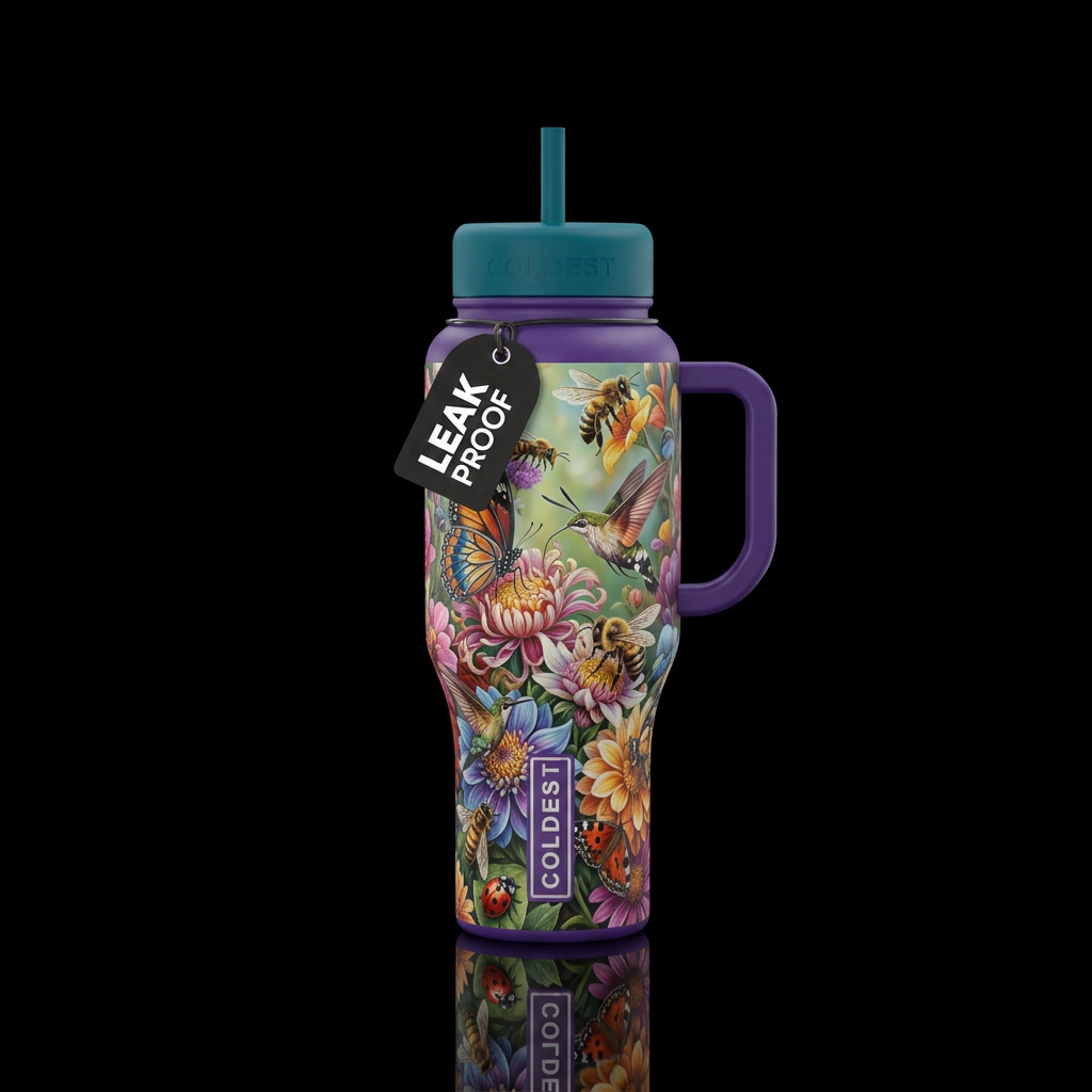 Nectar loving insects water bottle design
