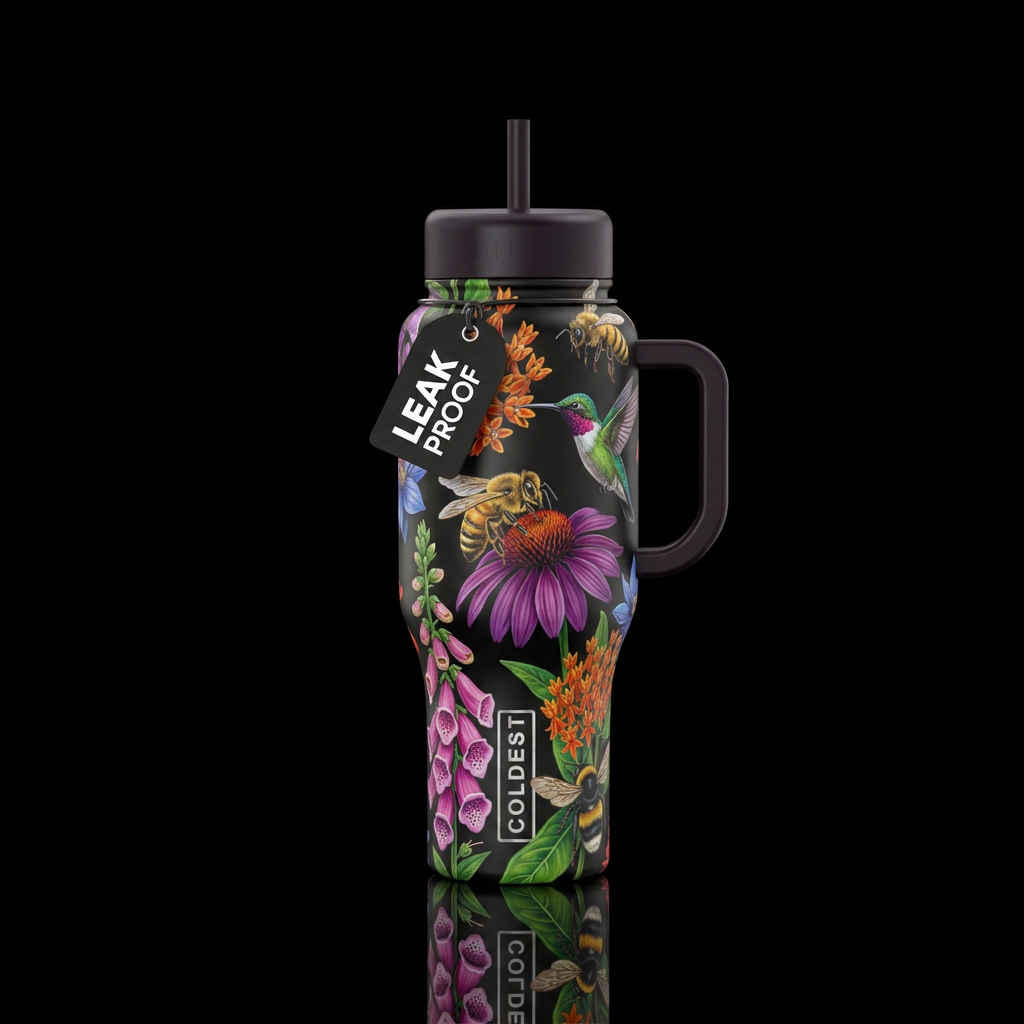 Nectar loving insects water bottle design