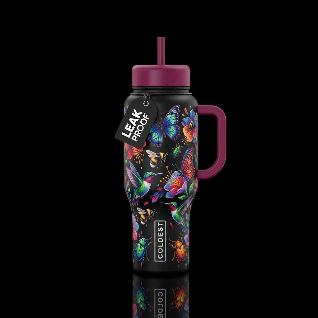Nectar loving insects water bottle design