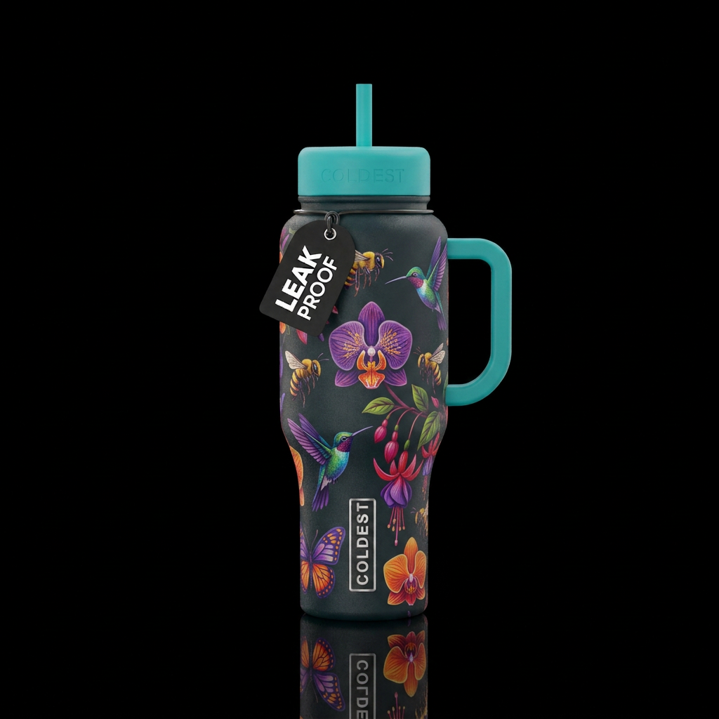 Nectar loving insects water bottle design
