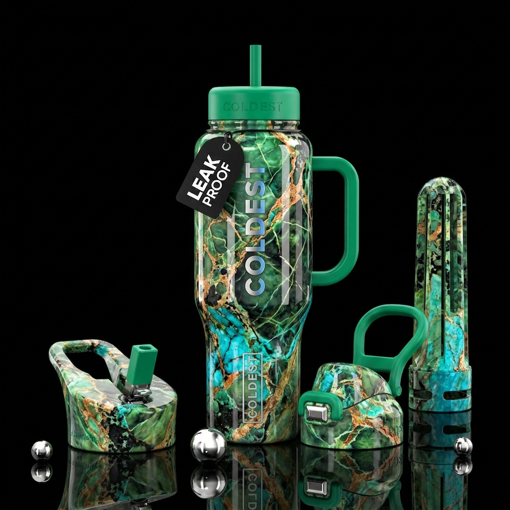Serpentine stone water bottle design