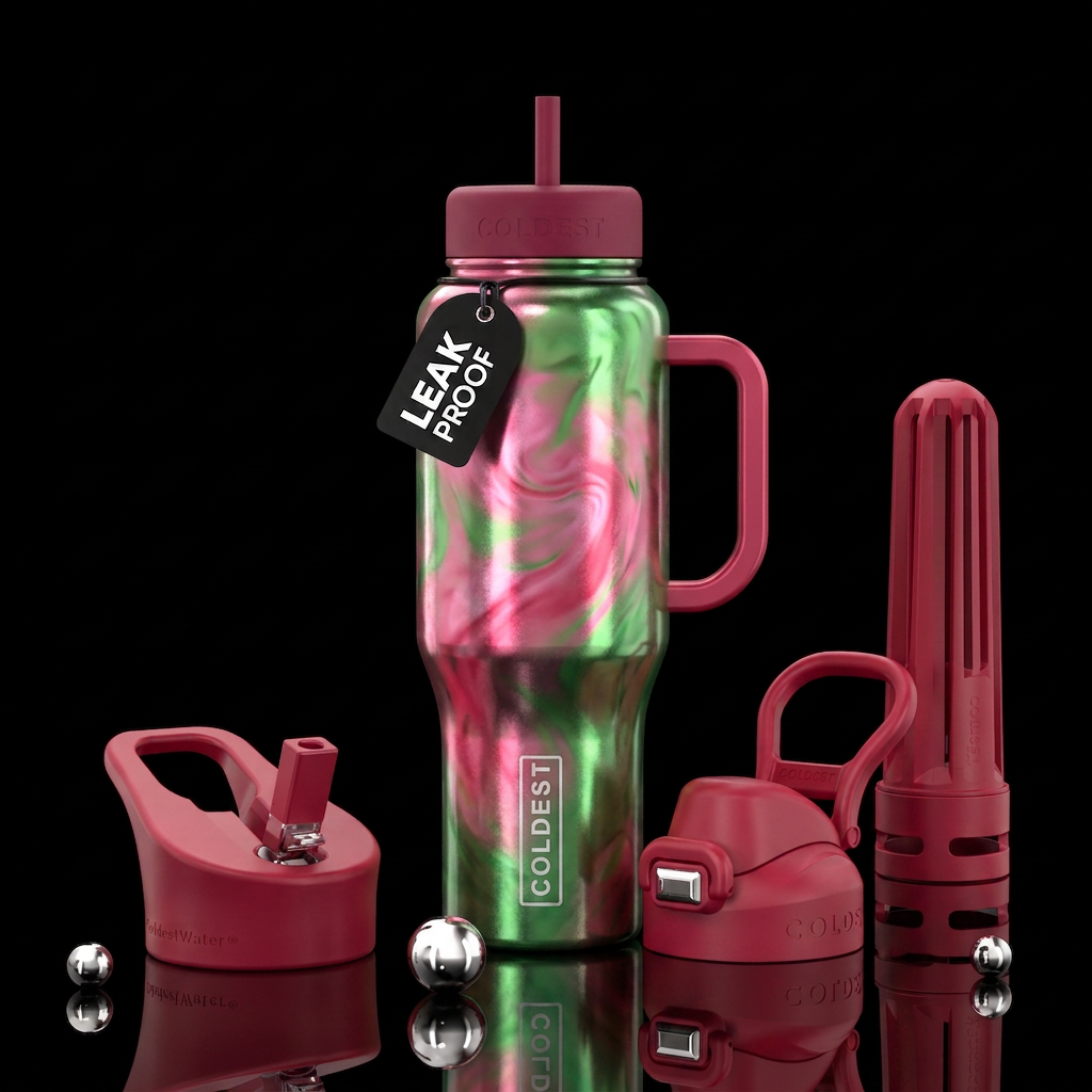Metalic watermelon fusion water bottle design