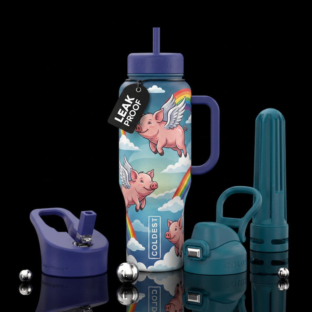 When pigs fly water bottle design
