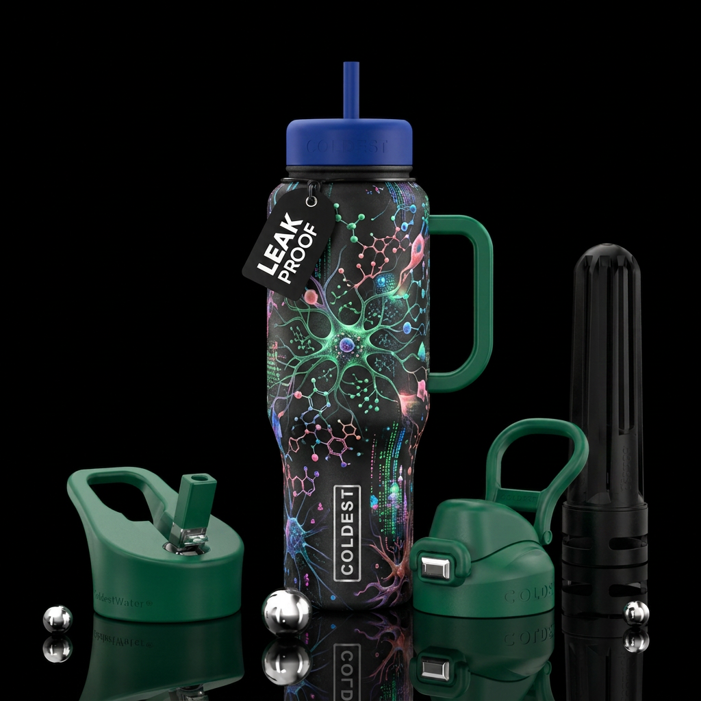 Dopamine farming water bottle design