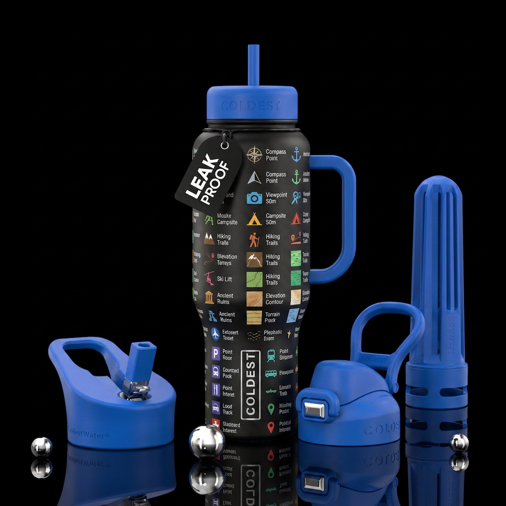 Map key water bottle design