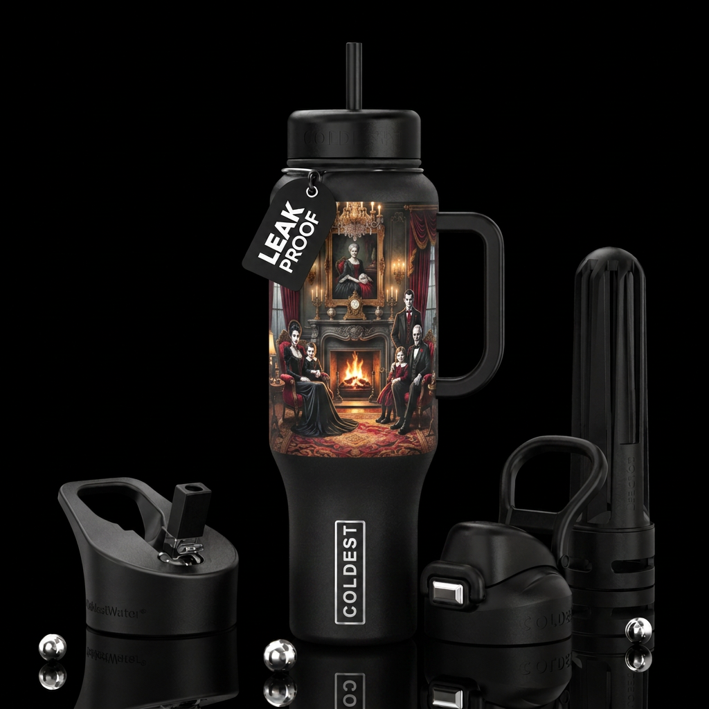 The vampire family at home water bottle design