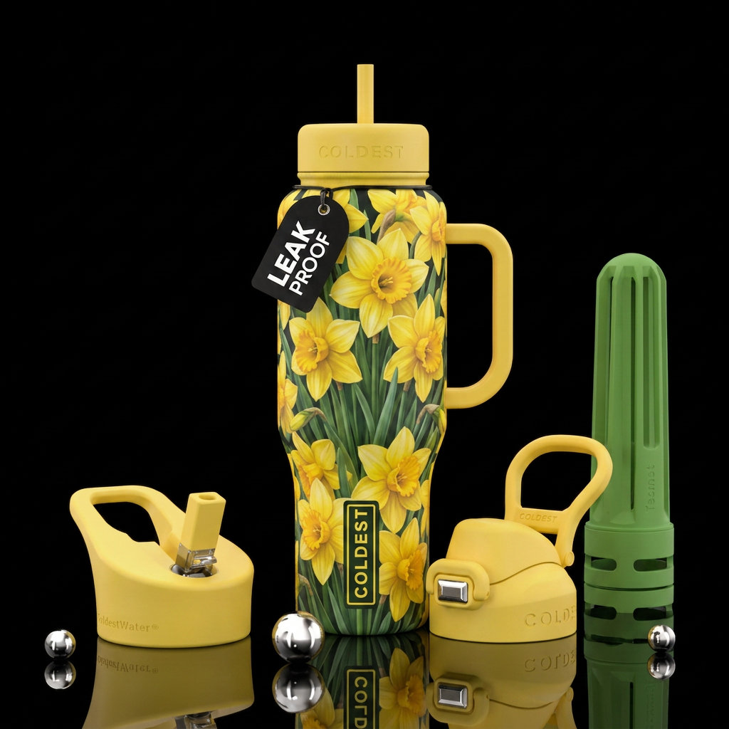 Daffodils water bottle design