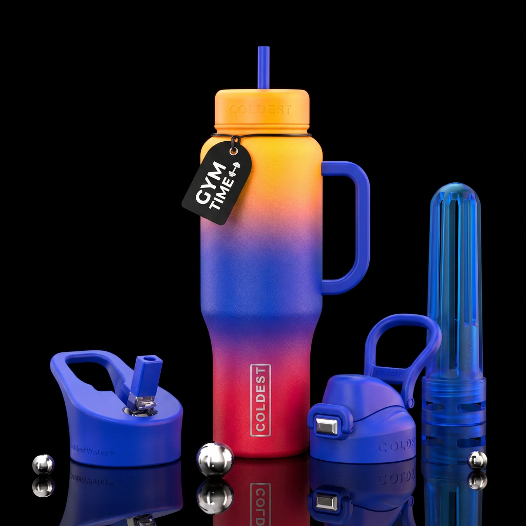 Gym time water bottle design