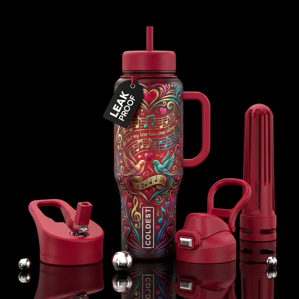 Love song water bottle design