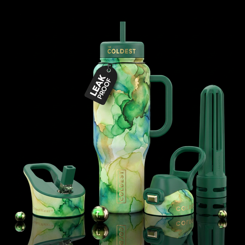 Abstract water color saint Patrick's day water bottle design