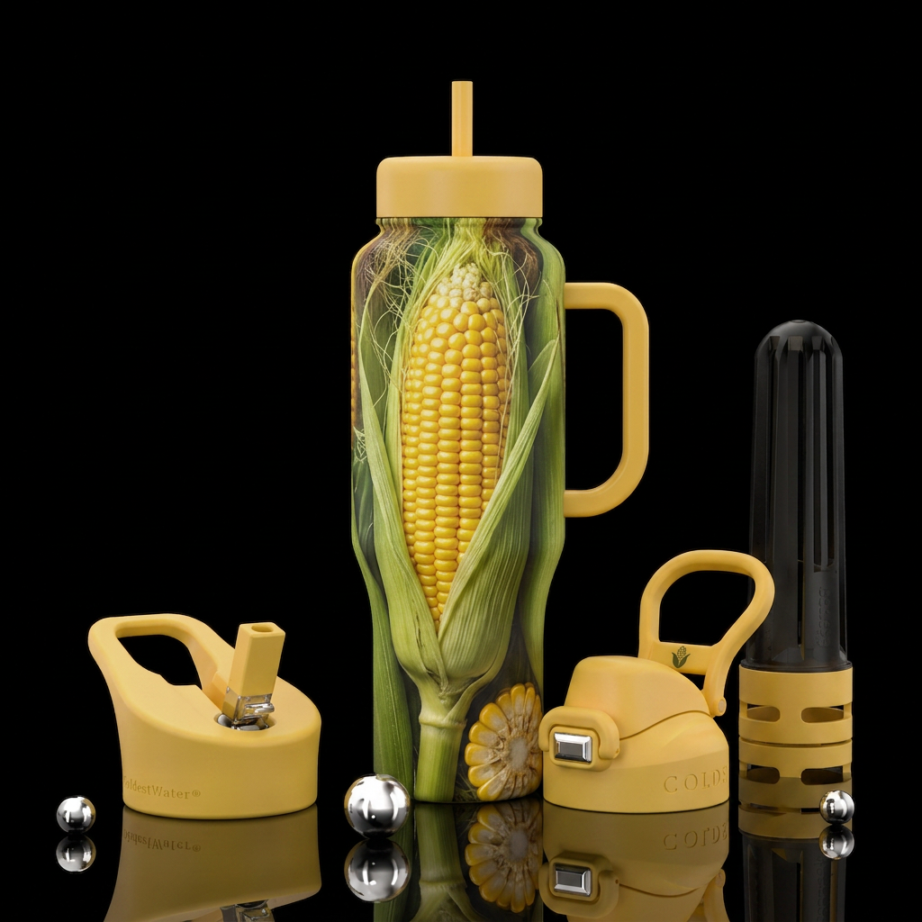 Corn on the cub water bottle design