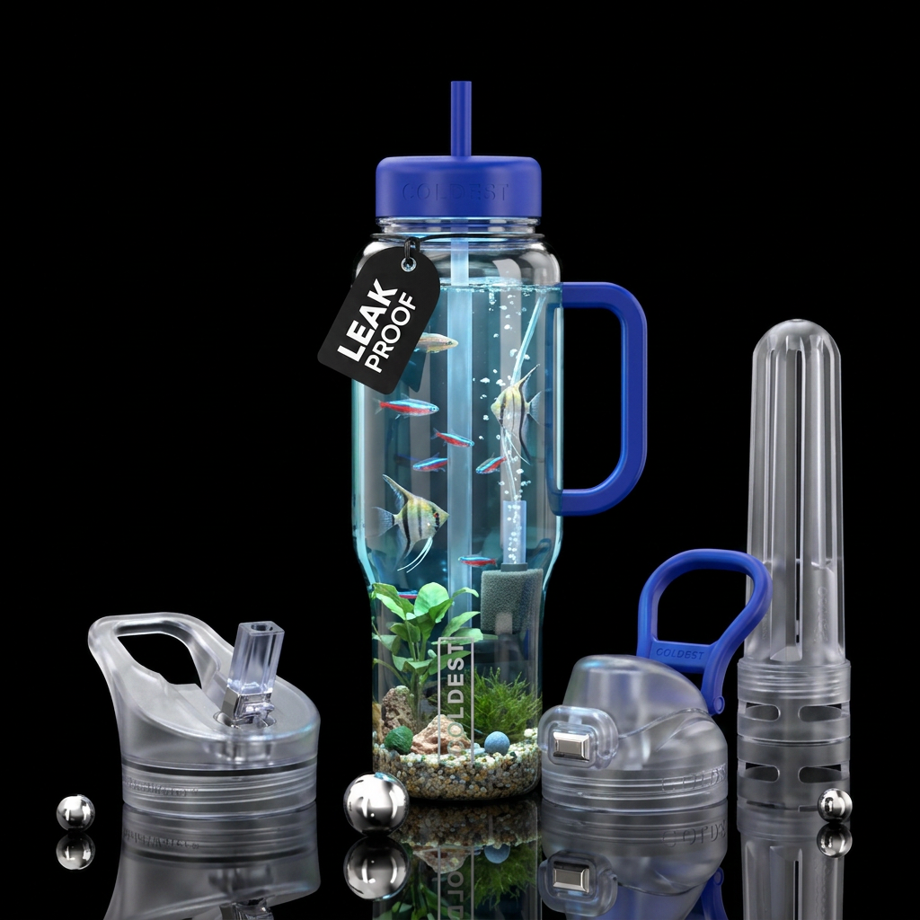 Fish tank water bottle design