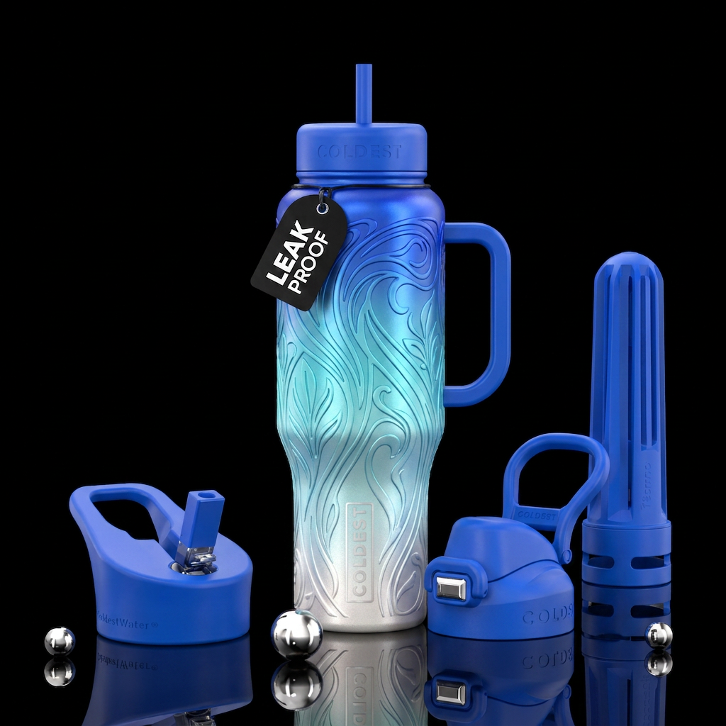 arctic ombre art nouveau style water bottle design