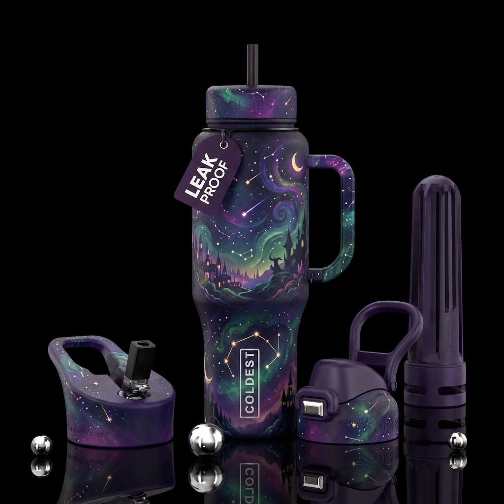 Magic at night water bottle design