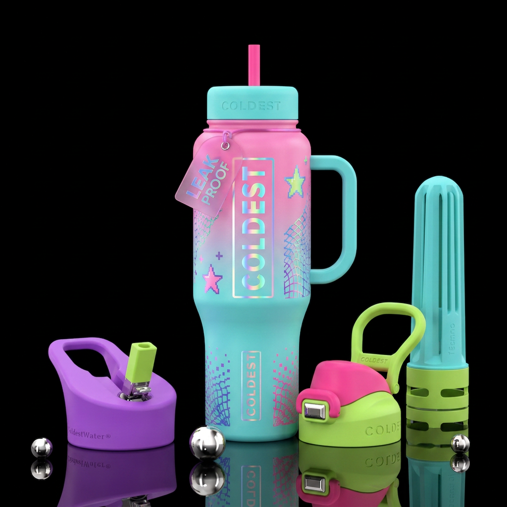 2000s aesthetic water bottle design