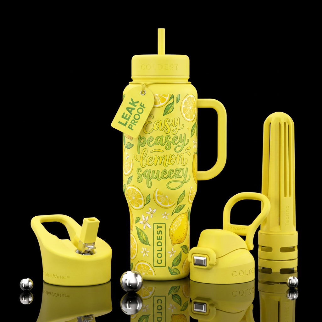 Easy peasey lemon squeezy water bottle design