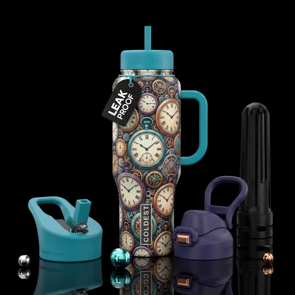 Variety of size and style clocks water bottle design