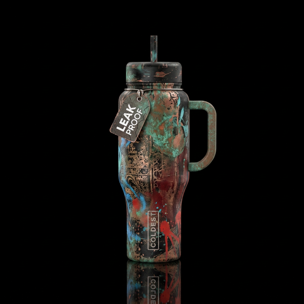 Grunge aesthetic water bottle design