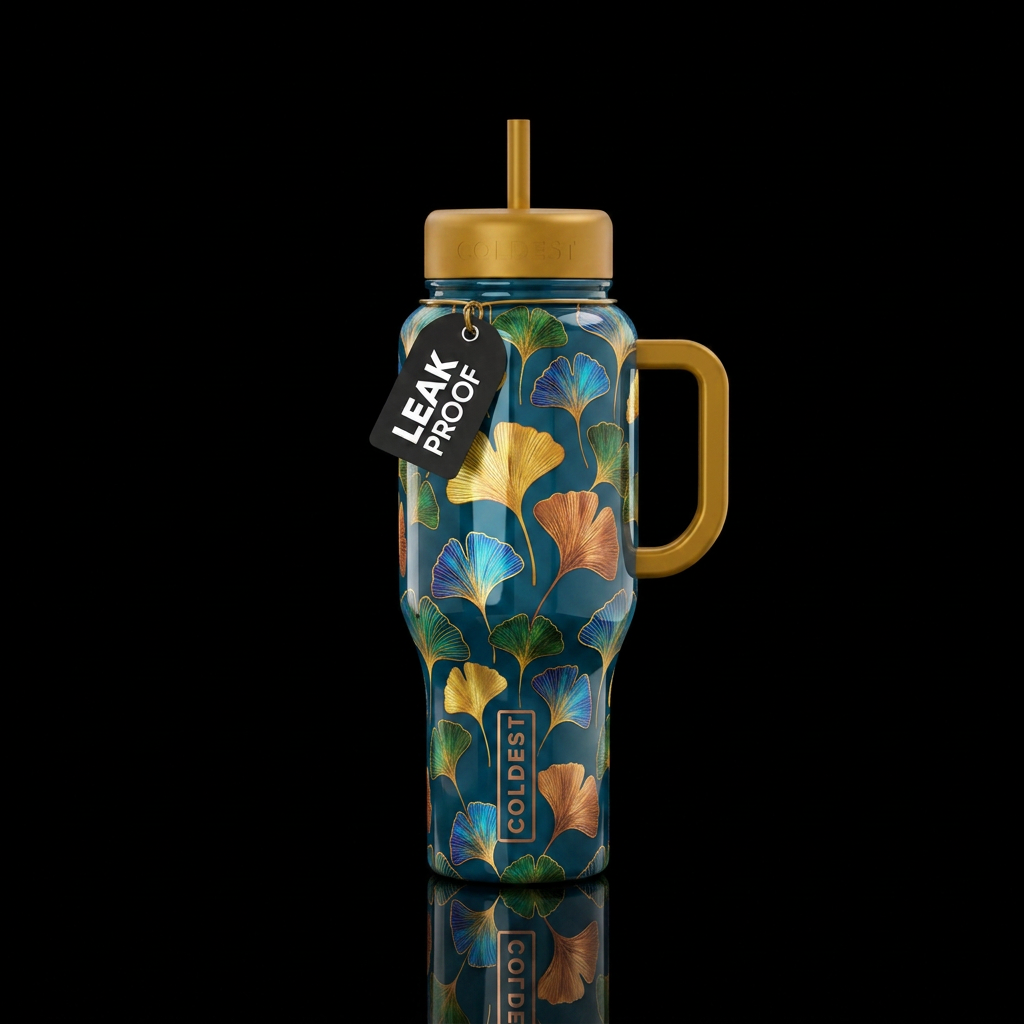 Ginkgo Glossy water bottle design