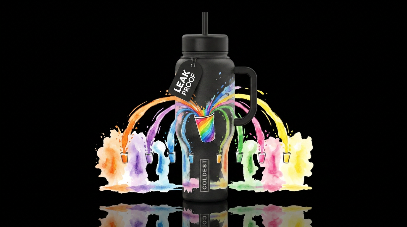remove the stick figures and just use cups In the ... water bottle design