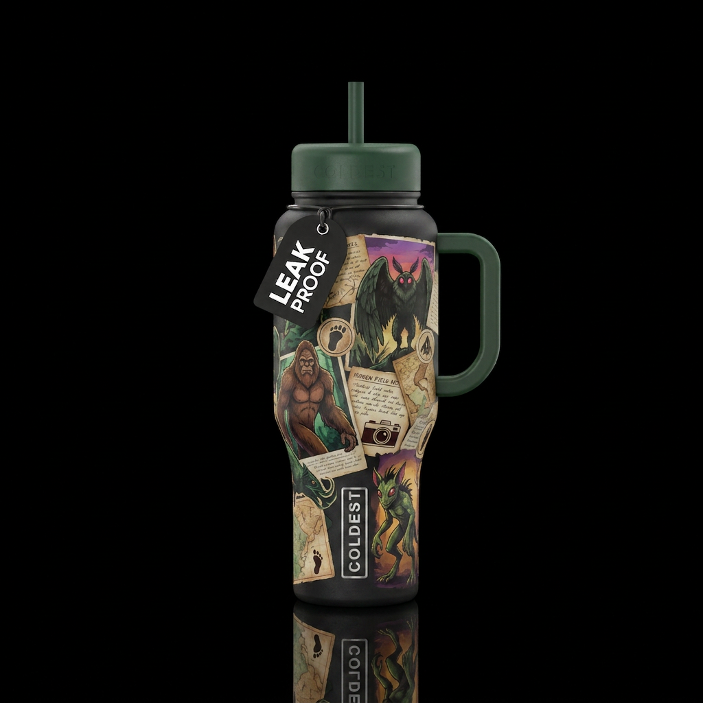cryptid core aesthetic water bottle design