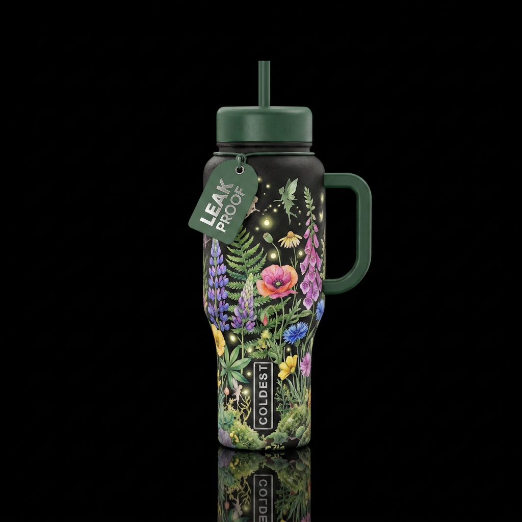faeriecore summer water bottle design
