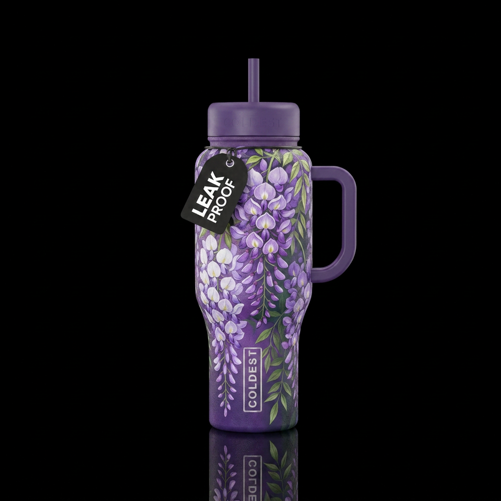 Wisteria water bottle design