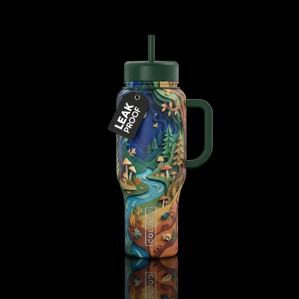 Hoblimcore papercraft ombre water bottle design