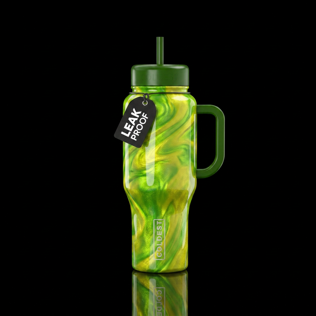 lemon lime twist glossy shimmer water bottle design