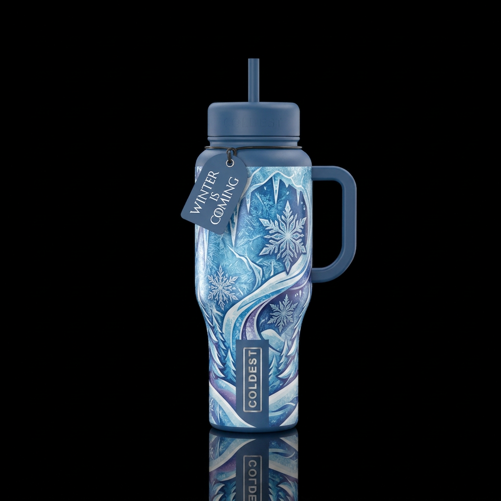 Winter is coming water bottle design