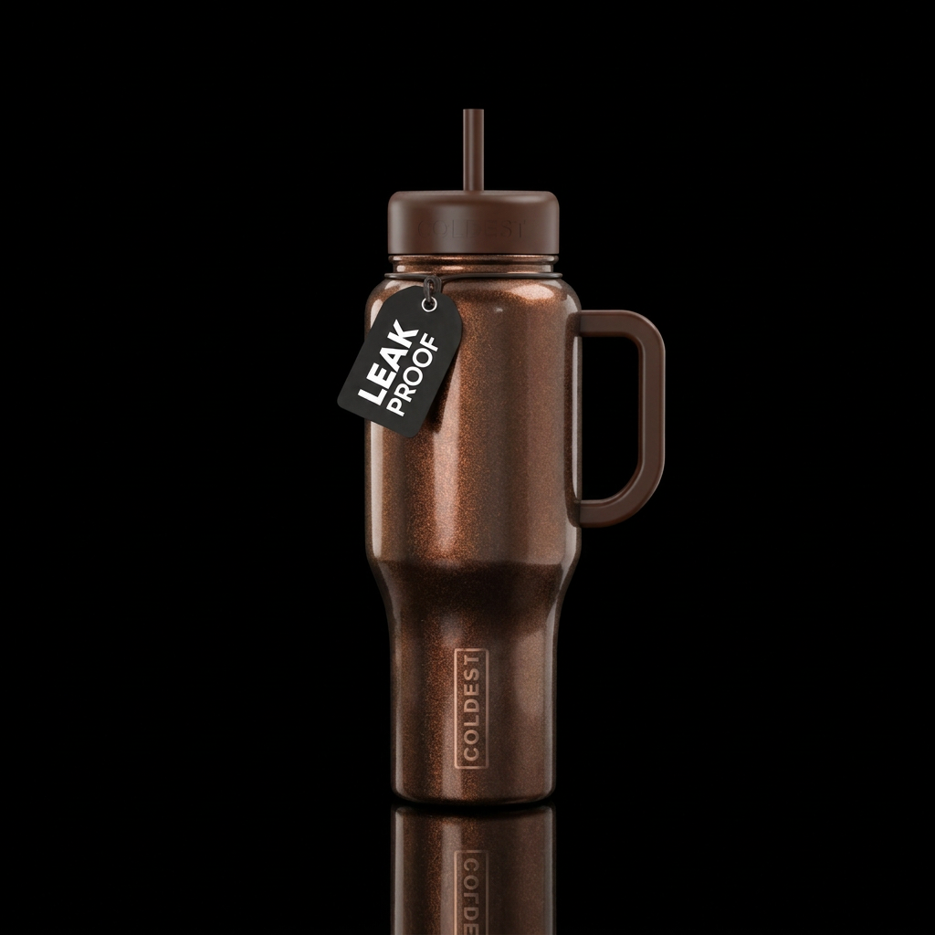 Coffee shimmer water bottle design