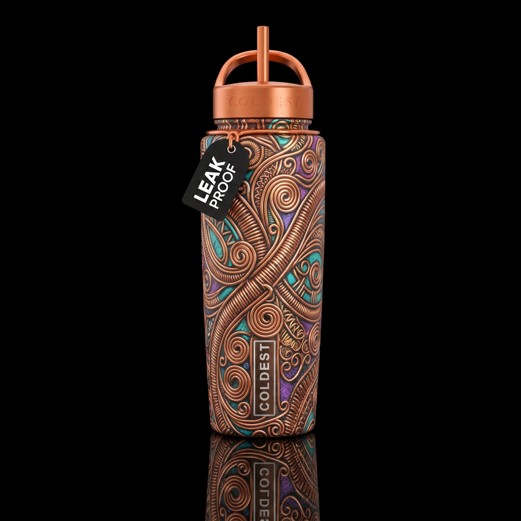 Copper coil art water bottle design