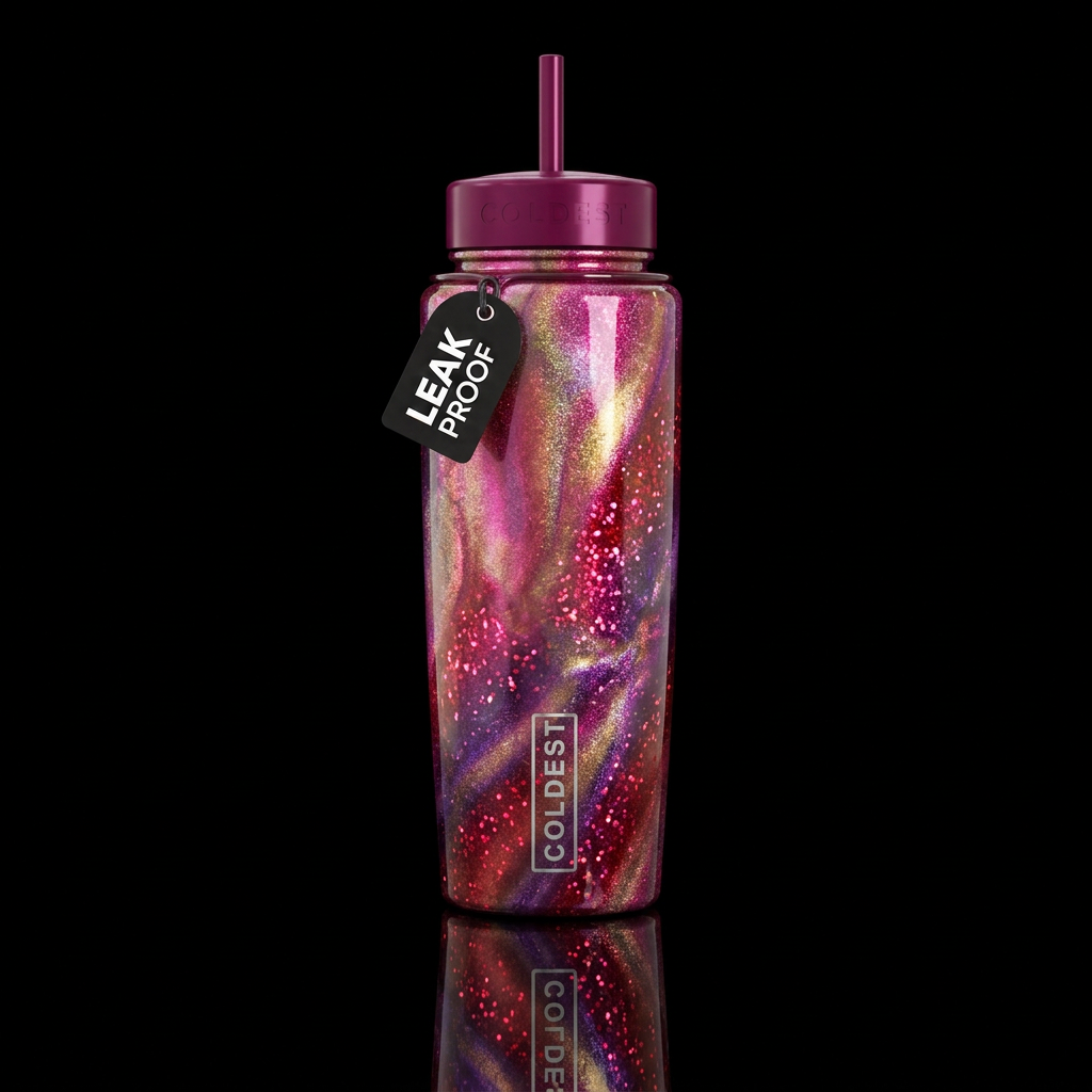 Abstract representation of valentine's day shimmer... water bottle design