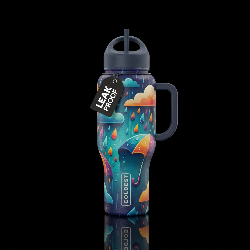 Rainy day water bottle design