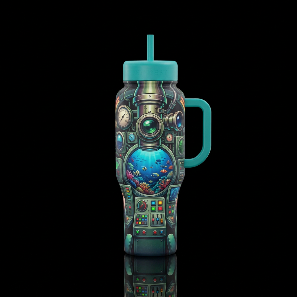 View through a periscope water bottle design